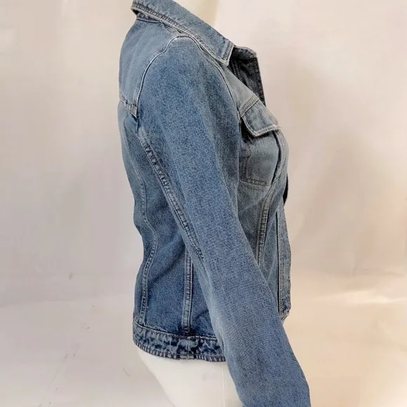 [Dolce &amp; Gabanna] Denim Floral Lined Luxury Jean Jacket Women’s Sz 38 / US 2