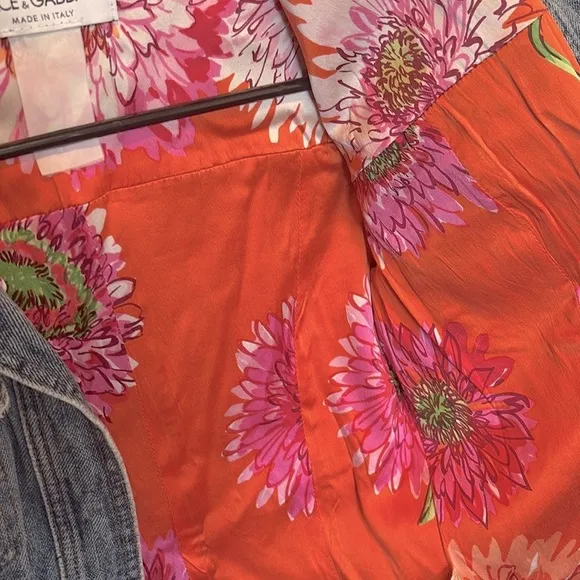 [Dolce &amp; Gabanna] Denim Floral Lined Luxury Jean Jacket Women’s Sz 38 / US 2