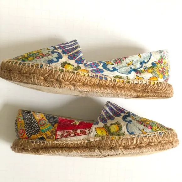 Dolce and Gabbana floral lemon scarf caretto print jacquard espadrilles