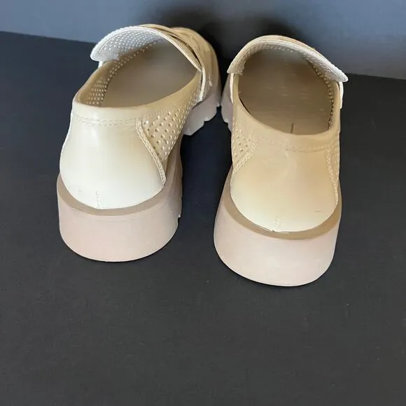 Dolce Vita Cream Lug Sole Leather Slip On Loafers Womens 9 Malila
