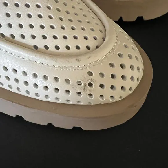 Dolce Vita Cream Lug Sole Leather Slip On Loafers Womens 9 Malila