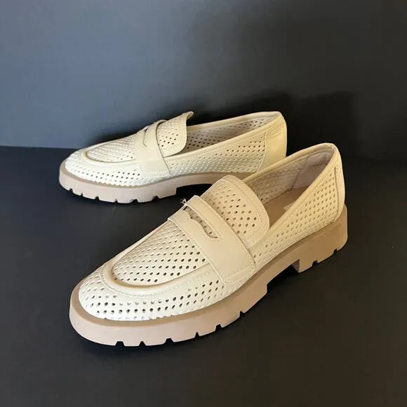 Dolce Vita Cream Lug Sole Leather Slip On Loafers Womens 9 Malila