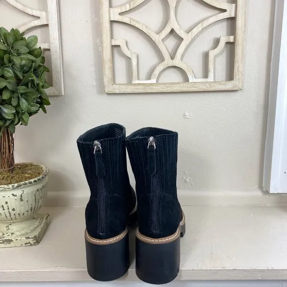 Dolce Vita Suede Lug Sole Heel Boots in Black Size 6.5