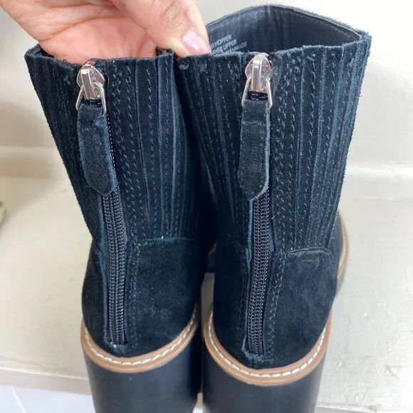 Dolce Vita Suede Lug Sole Heel Boots in Black Size 6.5