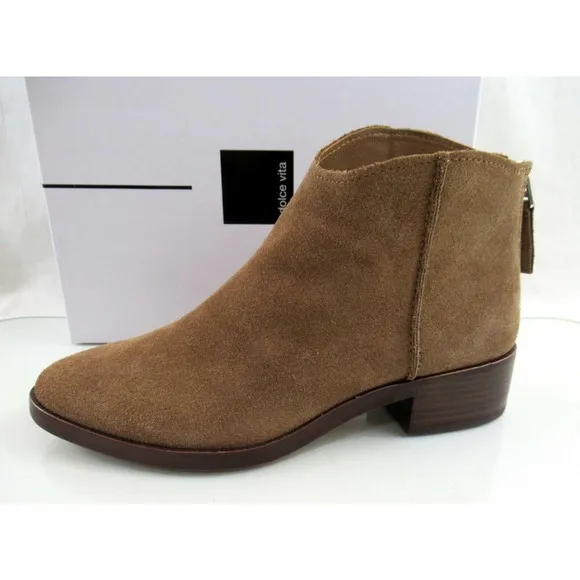 Dolce Vita Tucker Booties Ankle Boots Dark Saddle Suede Size 9.5