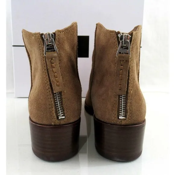 Dolce Vita Tucker Booties Ankle Boots Dark Saddle Suede Size 9.5