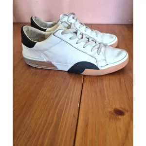 Dolce Vita Zina Plush Lace-up Everyday Sneakers Womens size 7.5 White Leather