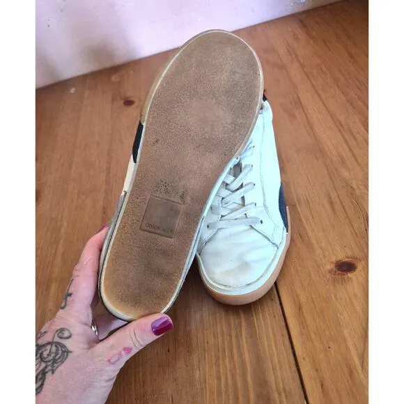 Dolce Vita Zina Plush Lace-up Everyday Sneakers Womens size 7.5 White Leather