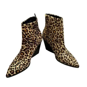 Dolce Vita Issa Leopard Print Calf Hair Ankle Boots | Size 10