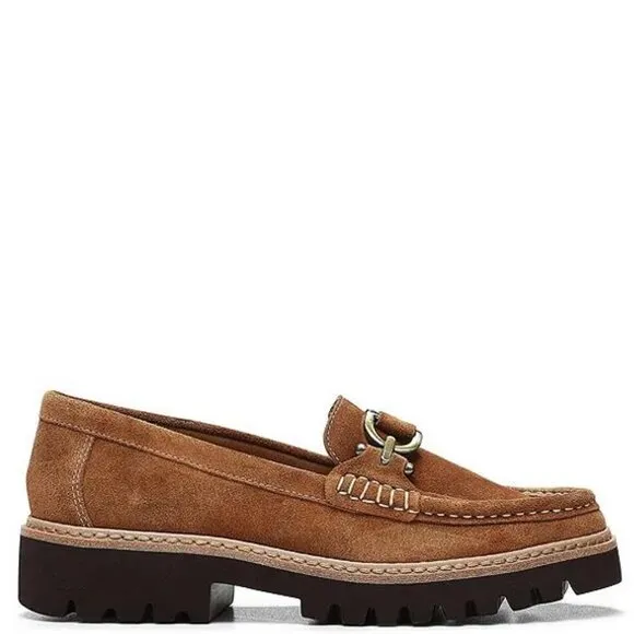 Donald J Pliner $198 Helio Suede Hardware Detail Lug Sole Loafers Sz 11 NIB!