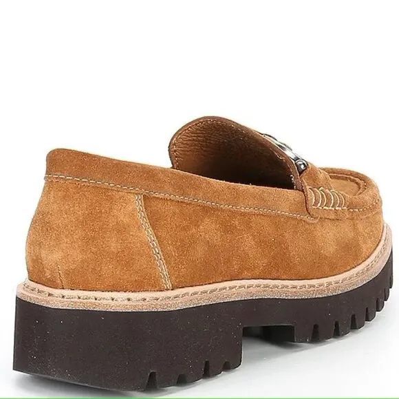 Donald J Pliner $198 Helio Suede Hardware Detail Lug Sole Loafers Sz 11 NIB!