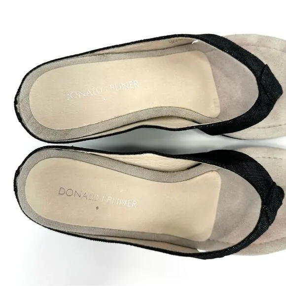 DONALD J. PLINER &quot;GILLESA&quot; BLACK SHIMMERY LEATHER THONG TOE WEDGE HEEL SANDALS🆕