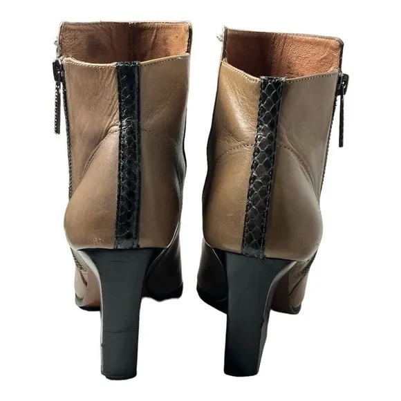 Donald‎ J Pliner &quot;Volt&quot; Leather Snakeskin Pointed Cap Toe Boots Booties Size 8