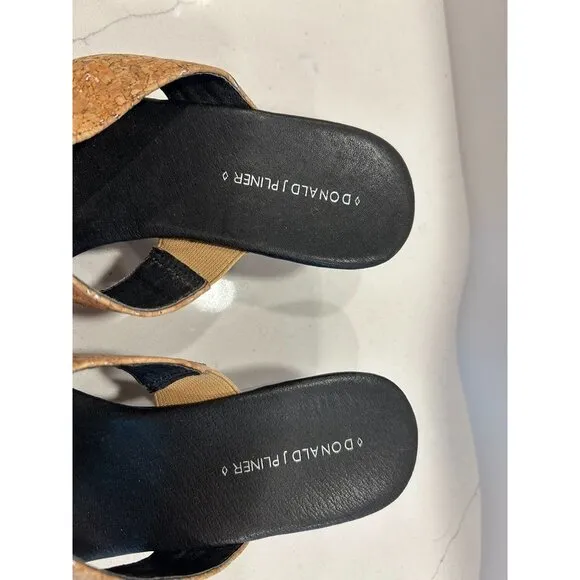 Donald J Pliner Clove Cork Wedge Platform Thong Sandals - Sz 9