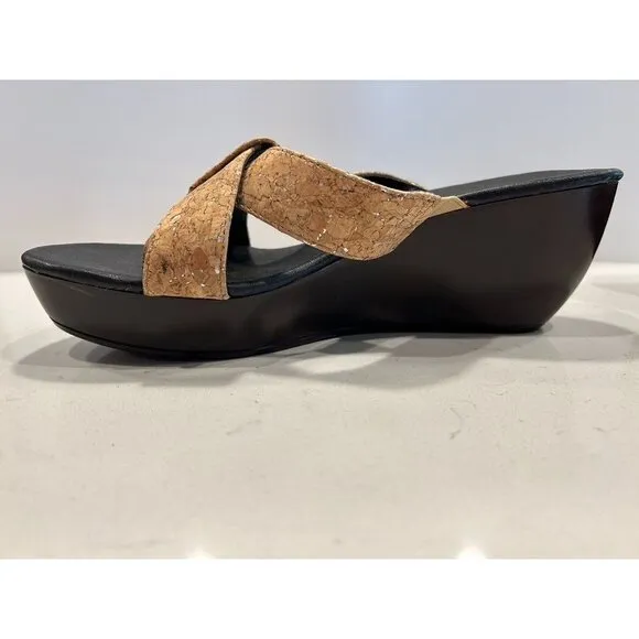 Donald J Pliner Clove Cork Wedge Platform Thong Sandals - Sz 9