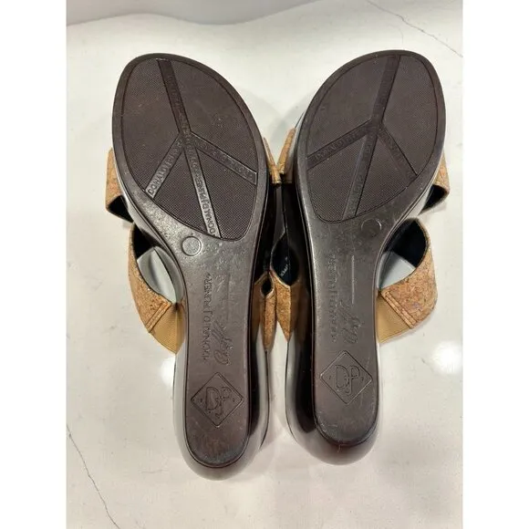 Donald J Pliner Clove Cork Wedge Platform Thong Sandals - Sz 9