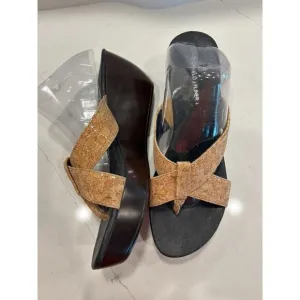 Donald J Pliner Clove Cork Wedge Platform Thong Sandals - Sz 9