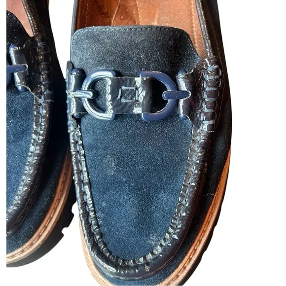 Donald J. Pliner Helio Lug Sole Navy Loafers, Size: 9