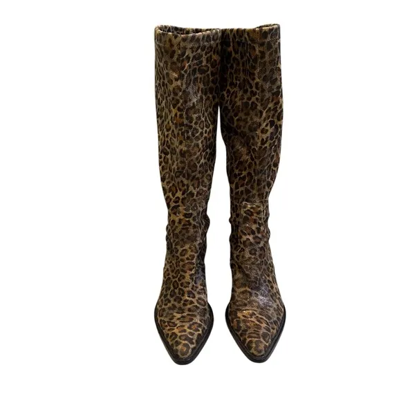Donald J. Pliner Jokia 3 Animal Print Stretch Boots, Sz 8