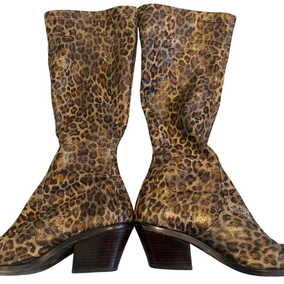 Donald J. Pliner Jokia 3 Animal Print Stretch Boots, Sz 8