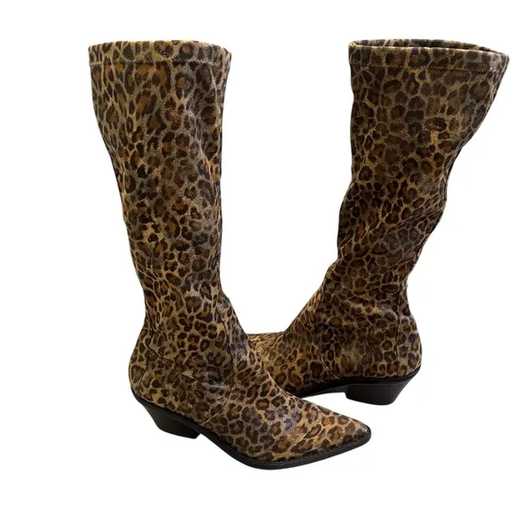 Donald J. Pliner Jokia 3 Animal Print Stretch Boots, Sz 8