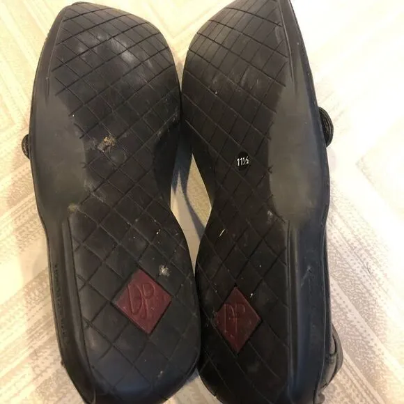 Donald J Pliner Men’s Black Leather Buckle Loafers
