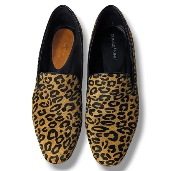Donald Pliner Luxx Calf Hair Leopard Print Mobwife Flat Loafers: Women's 9