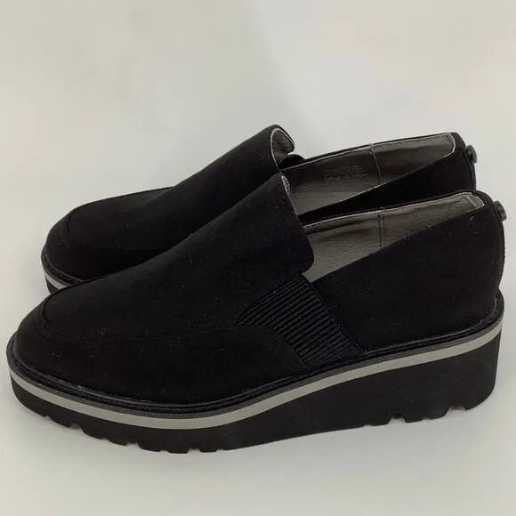 Donald Pliner Size 5M Black Trudie Slip On Platform Wedge Loafers Shoes OS12-7