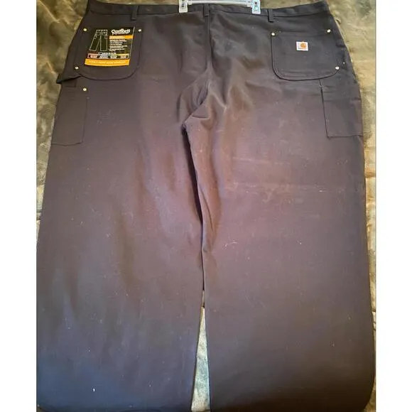 Double Front Work Dungarees Black Denim Relaxed Fit Men’s Size 58-32 Work Pants