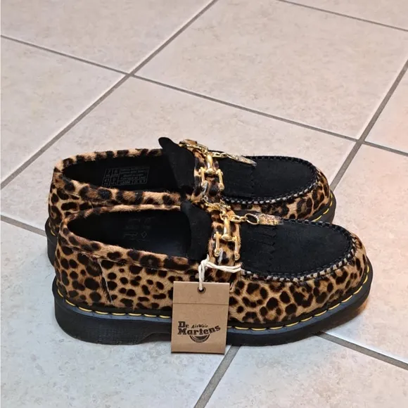 Dr. Martens Adrian Hair-On Leopard Print Snaffle Loafers Men's sz 8/Women's Sz 9