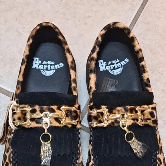 Dr. Martens Adrian Hair-On Leopard Print Snaffle Loafers Men's sz 8/Women's Sz 9