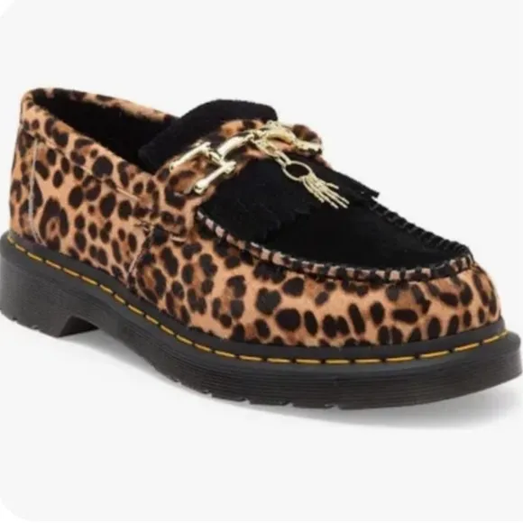 Dr. Martens Adrian Hair-On Leopard Print Snaffle Loafers Men's sz 8/Women's Sz 9