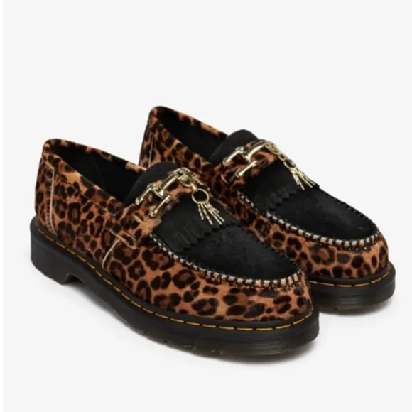 Dr. Martens Adrian Hair-On Leopard Print Snaffle Loafers Men's sz 8/Women's Sz 9