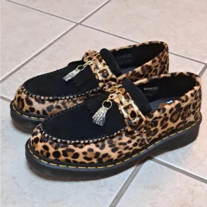 Dr. Martens Adrian Hair-On Leopard Print Snaffle Loafers Men's sz 8/Women's Sz 9
