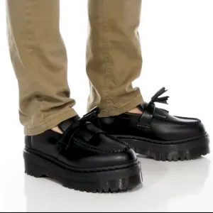 DR. MARTENS ADRIAN QUAD SHOES BLACK LOAFER VEGAN LEATHER  Sz 8 Men's / 9 Women's