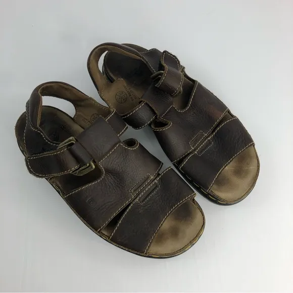 Dr. Martens Brown Leather Velcro Strap Gladiator Sandals Size US 12