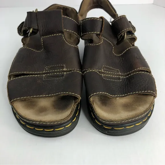 Dr. Martens Brown Leather Velcro Strap Gladiator Sandals Size US 12