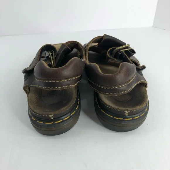 Dr. Martens Brown Leather Velcro Strap Gladiator Sandals Size US 12