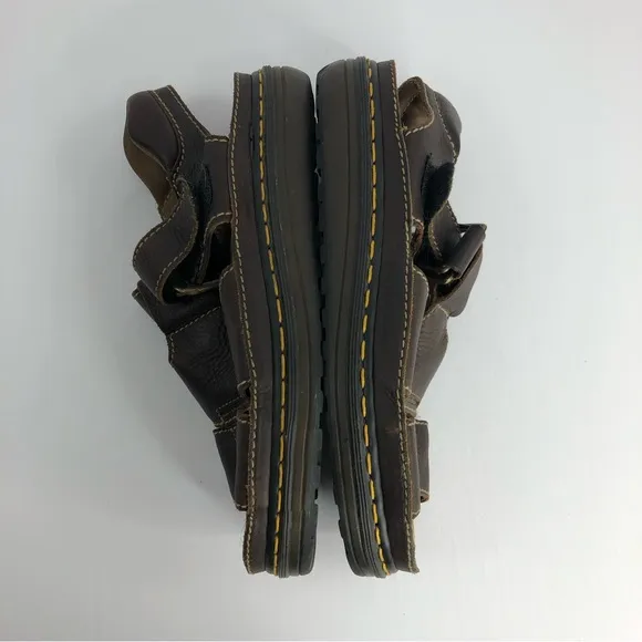 Dr. Martens Brown Leather Velcro Strap Gladiator Sandals Size US 12