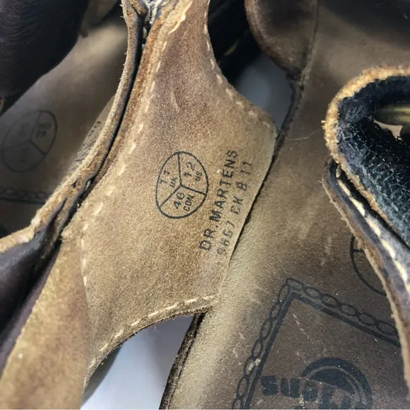Dr. Martens Brown Leather Velcro Strap Gladiator Sandals Size US 12