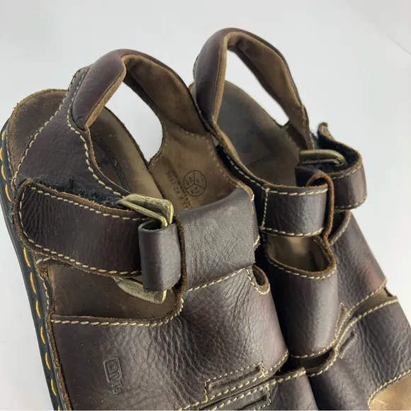Dr. Martens Brown Leather Velcro Strap Gladiator Sandals Size US 12