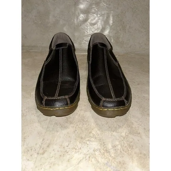 DR MARTENS Carlton Brown Gore Leather Slip-On Business Casual Loafers Size 10 M