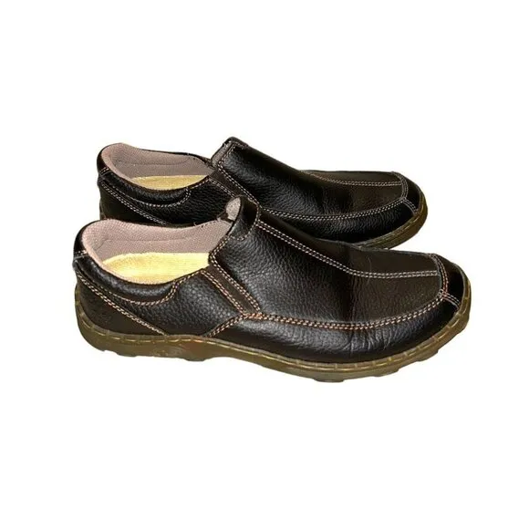 DR MARTENS Carlton Brown Gore Leather Slip-On Business Casual Loafers Size 10 M
