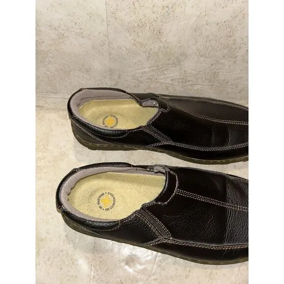 DR MARTENS Carlton Brown Gore Leather Slip-On Business Casual Loafers Size 10 M