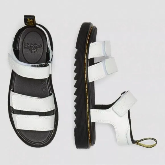 DR. MARTENS KLAIRE LEATHER STRAP SANDALS