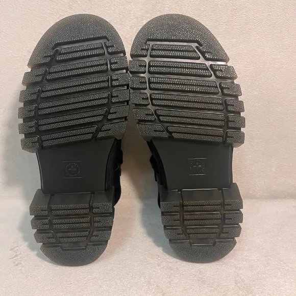 Dr. Martens Ricki Fisherman Platform Sandals Women's Black Chunky Leather Size 9