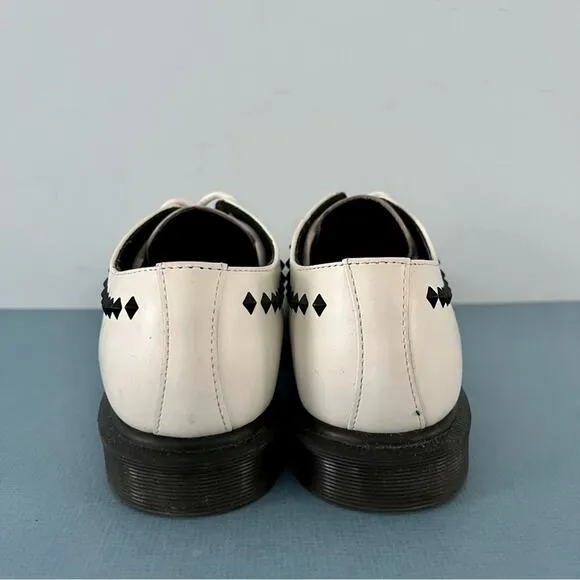 Dr. Martens Willis Stud Creeper White Smooth Leather Loafers