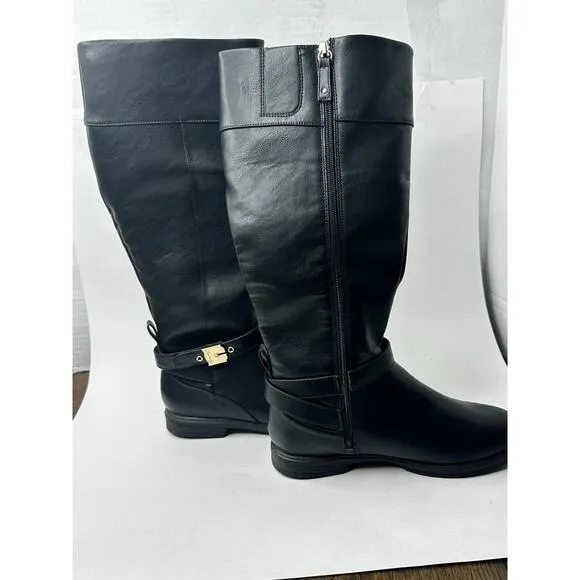Dr. Scholl’s Women's Hello Rider Calf Knee High Boots Black Size 7W NWT