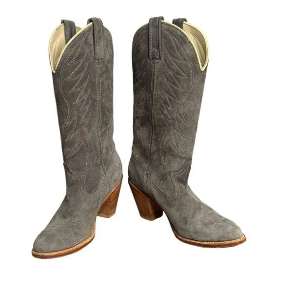 Durango Grey Suede Cowboy Boots | Size 7.5