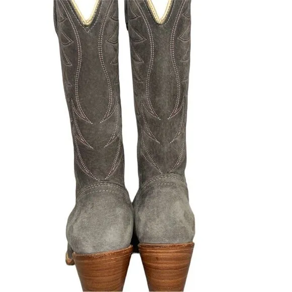 Durango Grey Suede Cowboy Boots | Size 7.5